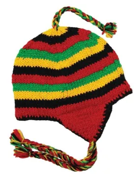 Rasta Earflap Beanie Hat