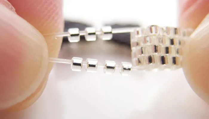 Silver Bow Beaded Bracelet