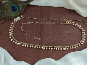Single Pearl Drops Mehandi Finish Hip Chain