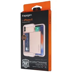 Spigen Crystal Wallet Hard Storage Case for Apple iPhone Xs/X - Rose Gold