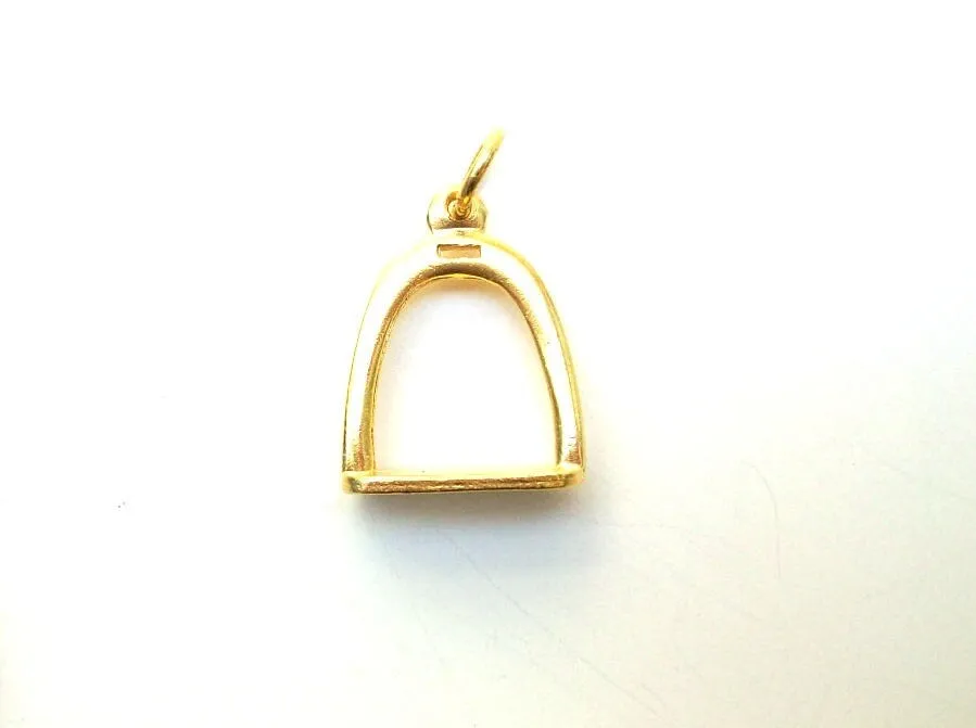 Stirrup Charm, Gold Charm, Equestrian Charm, Equestrian Jewelry, Horse Jewelry, Horse Charm, Equestrian Pendant