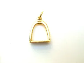 Stirrup Charm, Gold Charm, Equestrian Charm, Equestrian Jewelry, Horse Jewelry, Horse Charm, Equestrian Pendant
