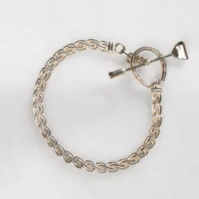 T Bar Petite Chain Horseshoe Buckle Clasp Sterling Silver Plated Brass Bracelet
