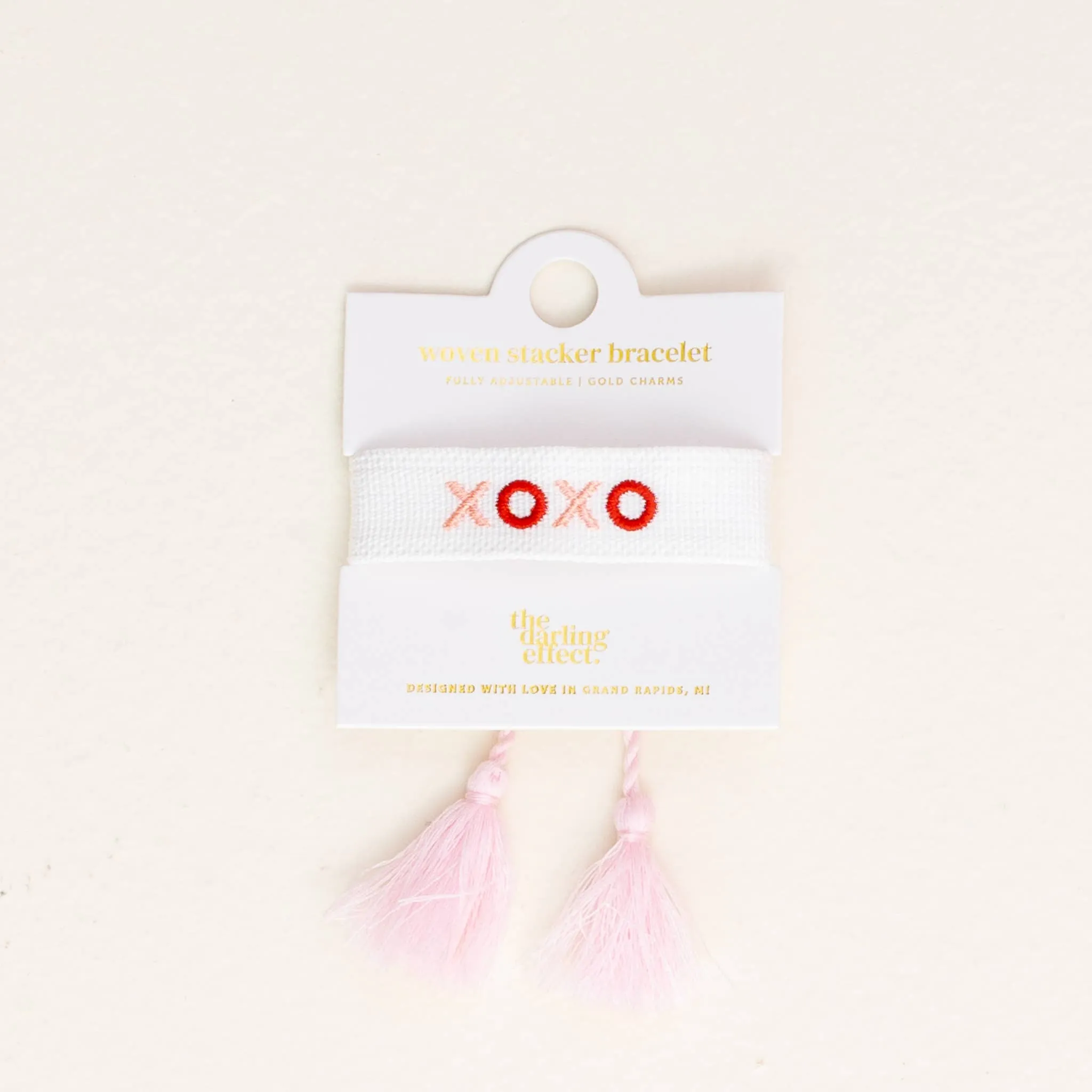 TDE Woven Word Bracelet - XOXO