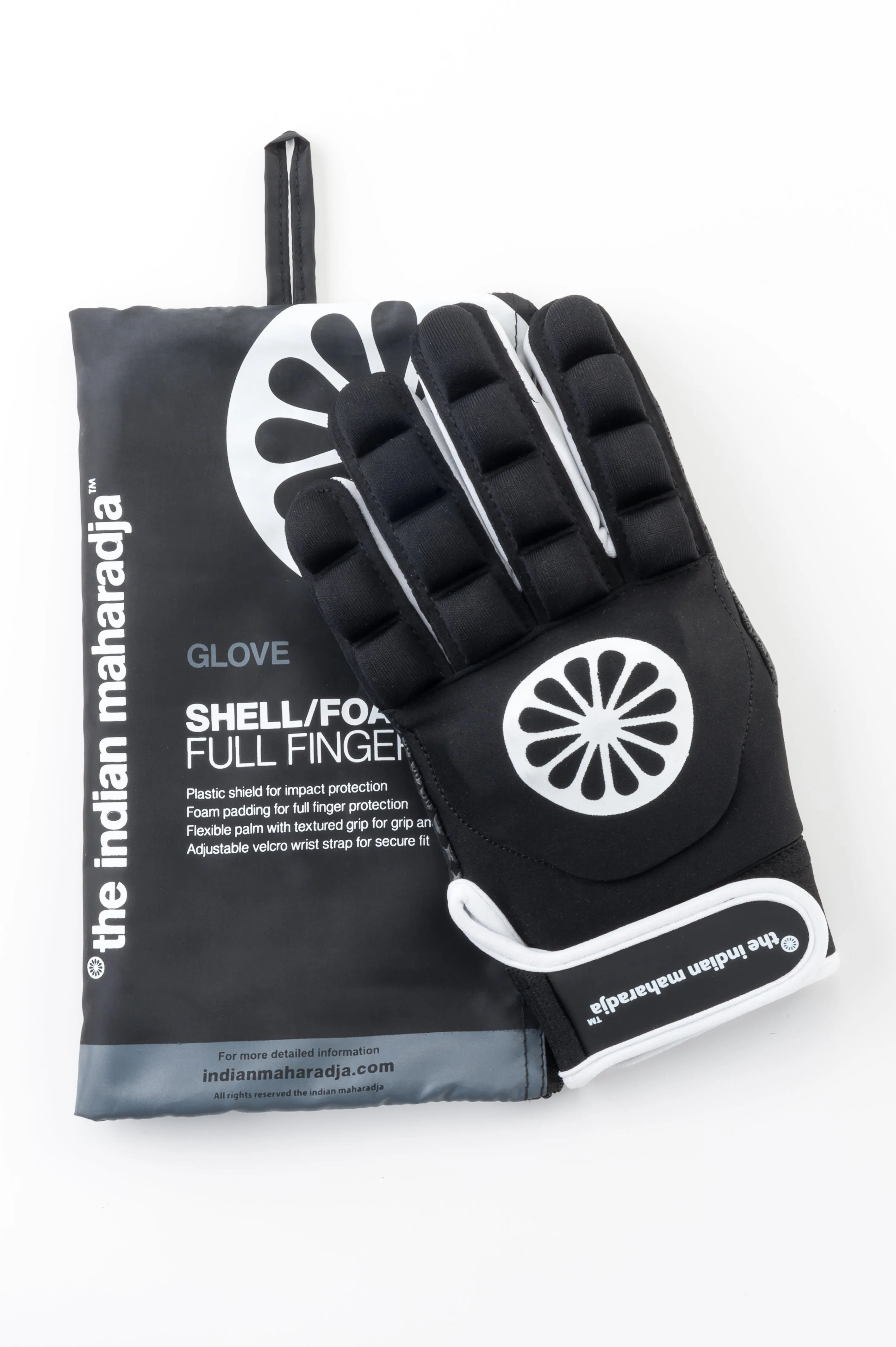 The Indian Maharadja GLORY 4.4 Full Finger Shell GLOVE in Black: Left, Right or Pairs in Black