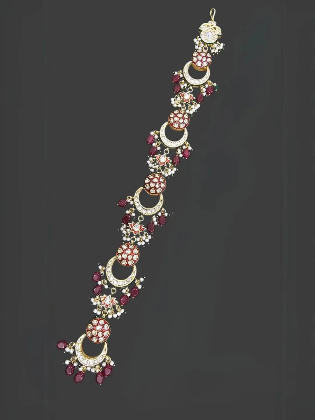 Trendy Kundan Studded Floral Choti