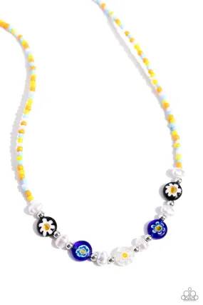 Trendy Tutor - Yellow Necklace - Paparazzi Accessories