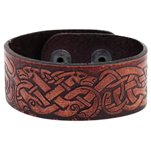 VIKING DRAGON KNOT BRACELET (LEATHER)