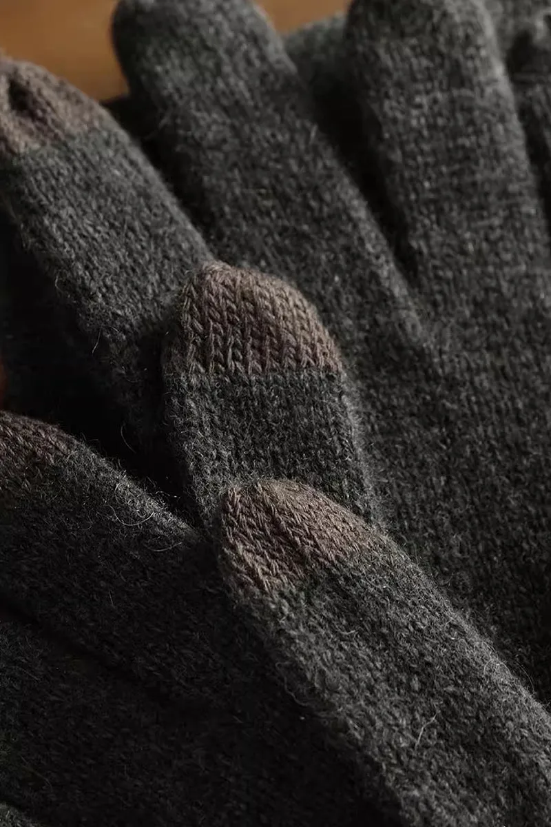 Vintage Cashmere Beanie and Touchscreen Gloves Set