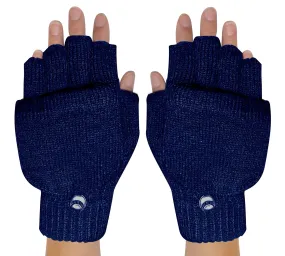 Winter Soft Knit Fingerless Funtional Flap Mitten Gloves