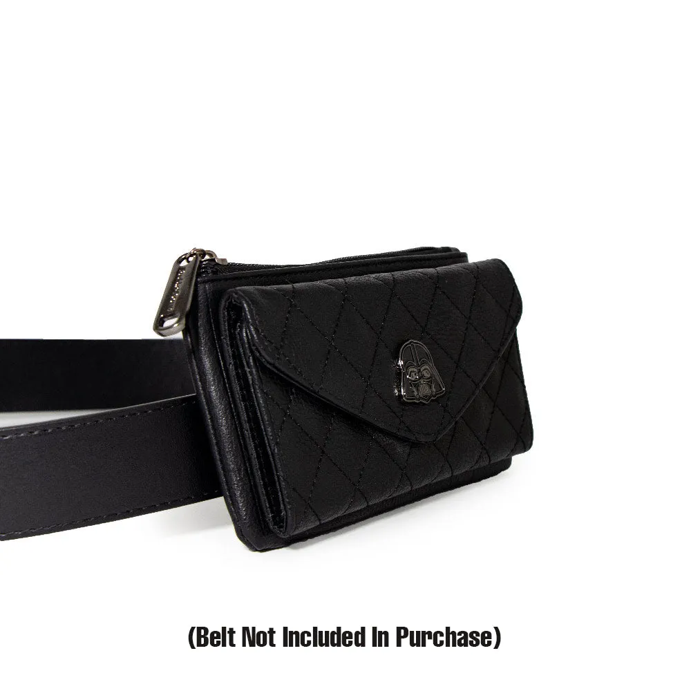 Women's Detachable Wallet Coin Purse - Darth Vader Quilted PU