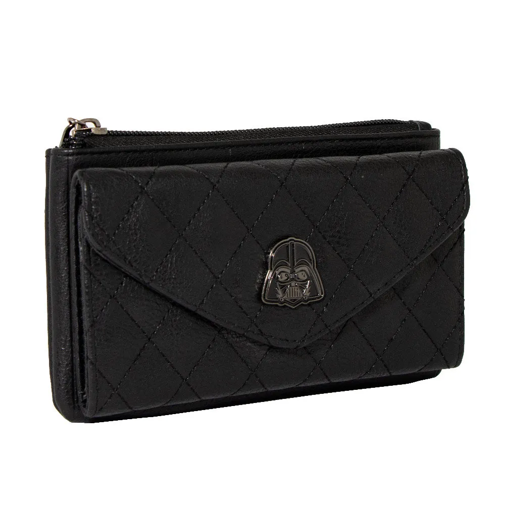 Women's Detachable Wallet Coin Purse - Darth Vader Quilted PU