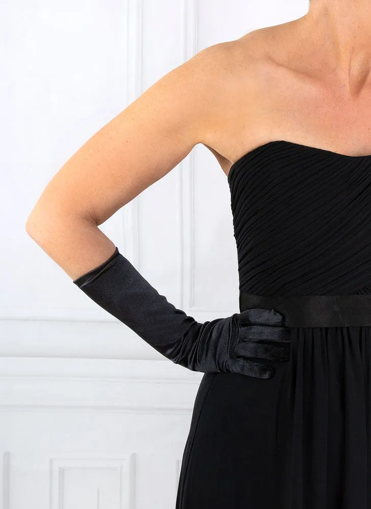 Women's Long Below-Elbow Satin Gloves