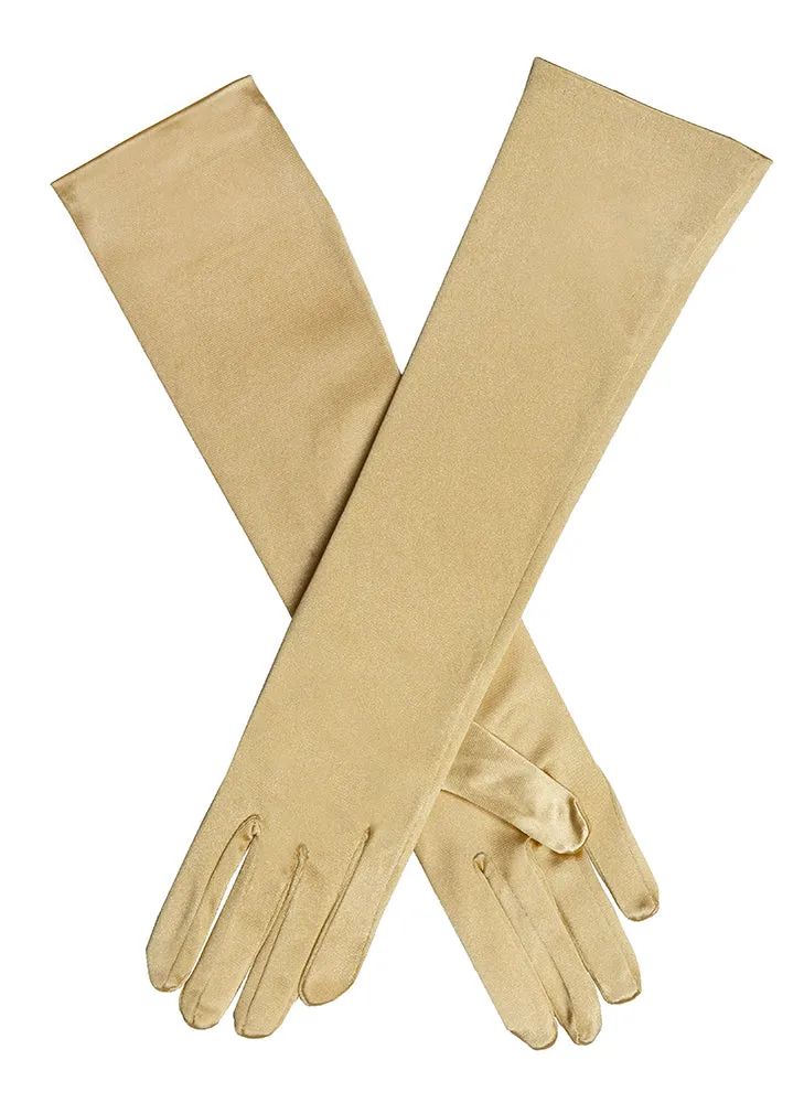 Women's Long Below-Elbow Satin Gloves