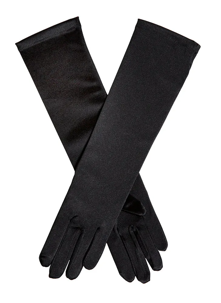 Women's Long Below-Elbow Satin Gloves