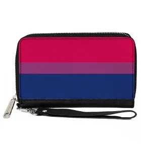 Women's PU Zip Around Wallet Rectangle - Flag Bisexual Pink Purple Blue