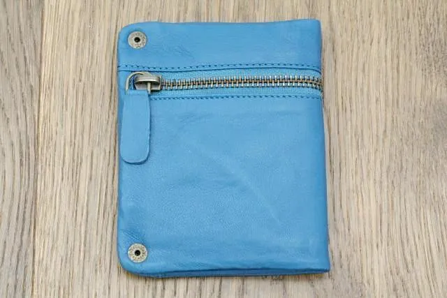 zip detail wallet - small - blue