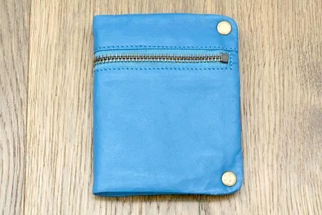 zip detail wallet - small - blue